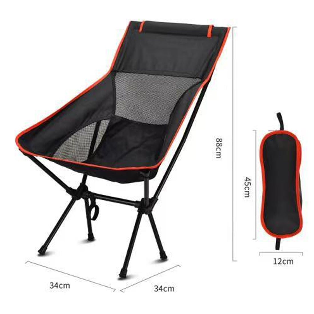 Lightweight Outdoor Folding Chair Camping Portable Seat High Back Fishing Chair