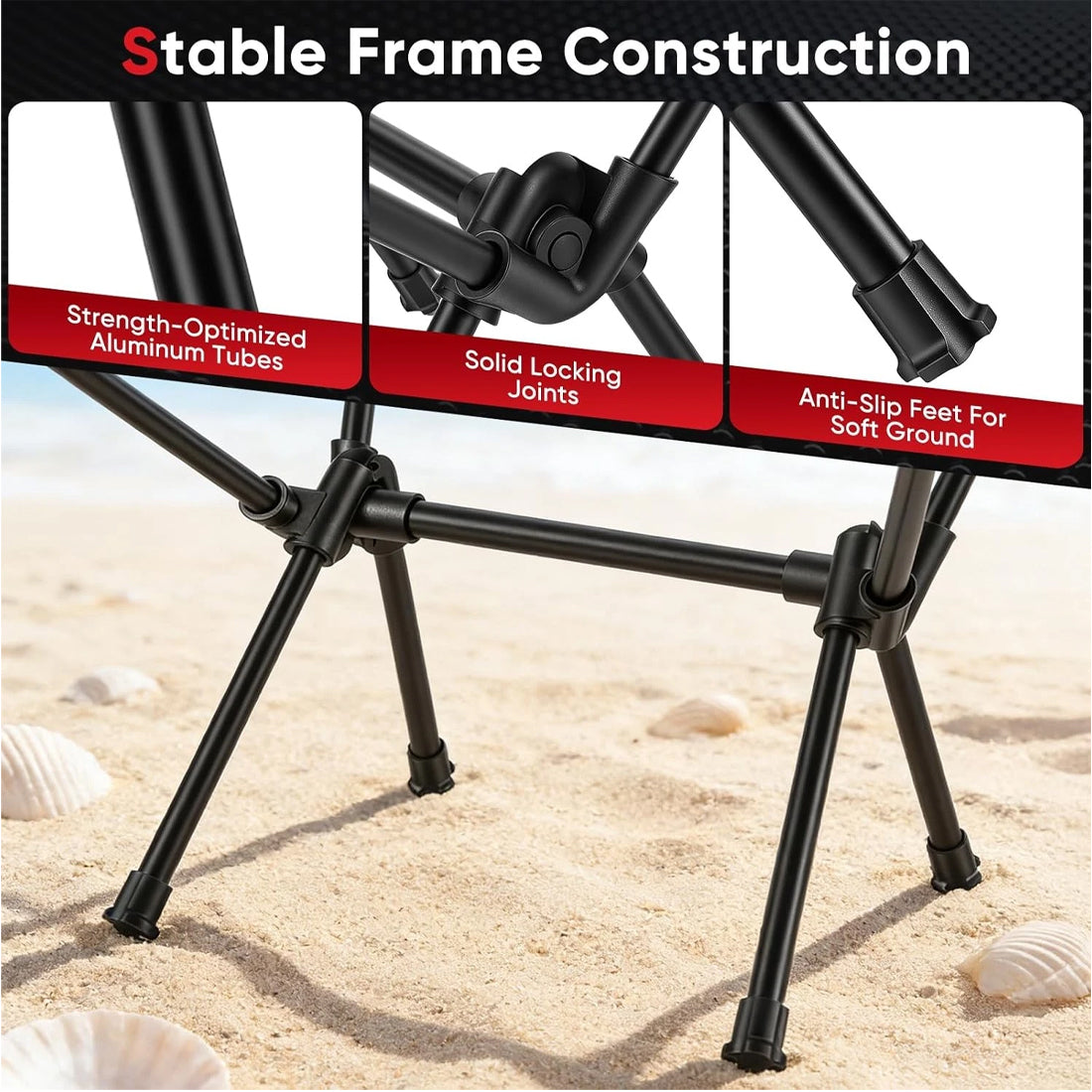 Lightweight Outdoor Folding Chair Camping Portable Seat High Back Fishing Chair