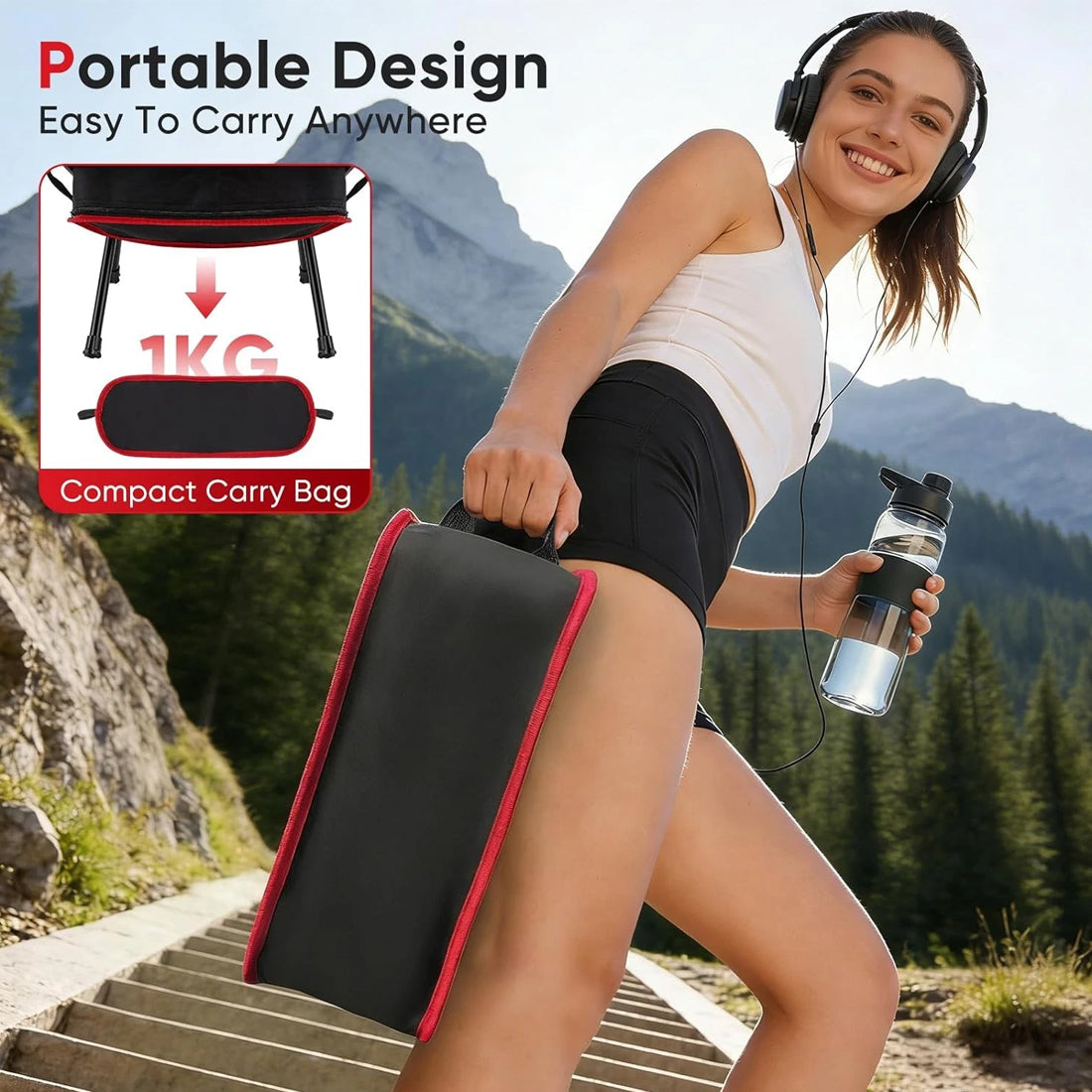 Lightweight Outdoor Folding Chair Camping Portable Seat High Back Fishing Chair